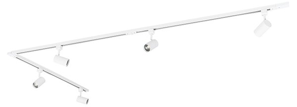 Nowoczesny wiszący system oświetlenia szynowego z 5 reflektorami białymi 1-fazowymi - Iconic Jeana