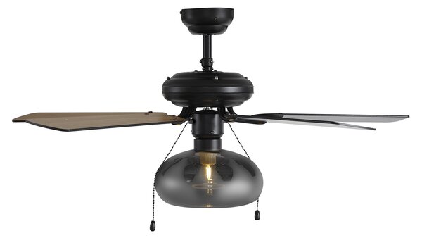 Czarny wentylator sufitowy 107,5 cm z przełącznikiem łańcuchowym - Mistral Busa