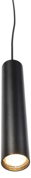 Designerska lampa wisząca czarna z adapterem szynowym 3-fazowym - 3-Phase Tuba Small