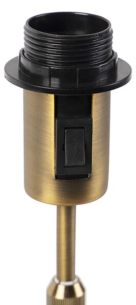 Lampa stołowa brązowa z owalnym aksamitnym abażurem z motywem liści 35 cm - Parte