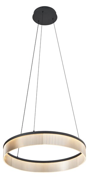 Nowoczesna lampa wisząca czarna 59 cm z LED z 3-stopniową regulacją ściemniania - Żyrandol Anello