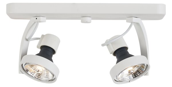 Designerski reflektor sufitowy biały GU10 70mm 2-punktowy regulowany - Vo