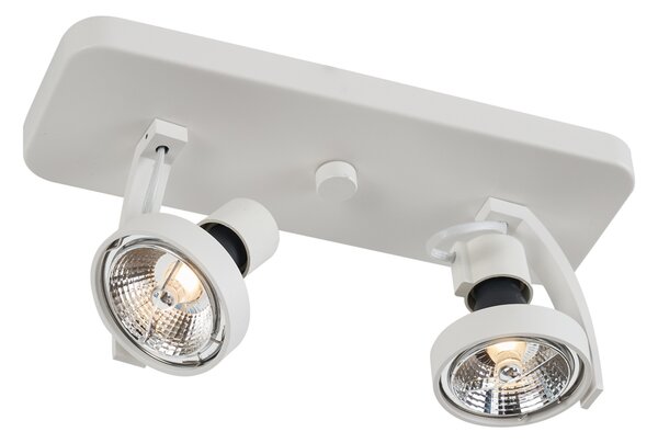 Designerski reflektor sufitowy biały GU10 70mm 2-punktowy regulowany - Vo