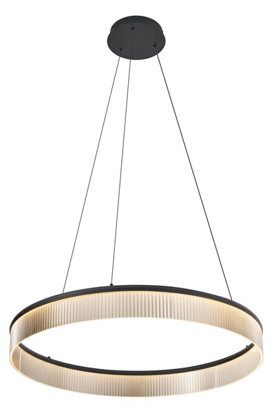 Nowoczesna lampa wisząca czarna 78 cm z LED z 3-stopniowym ściemnianiem - Żyrandol Anello