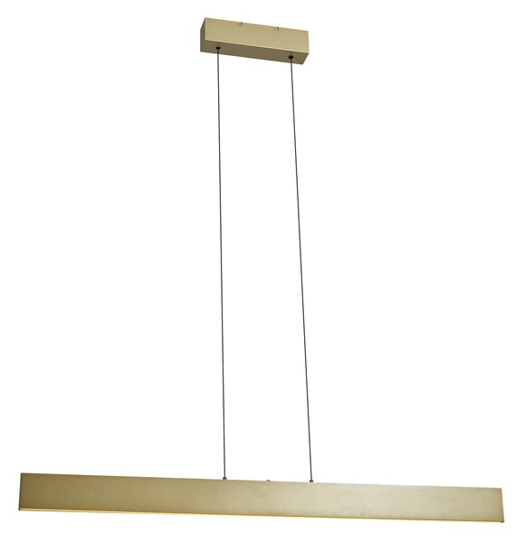 Nowoczesna lampa wisząca mosiężna z diodą LED z 3-stopniową regulacją ściemniania Easylift - Straight