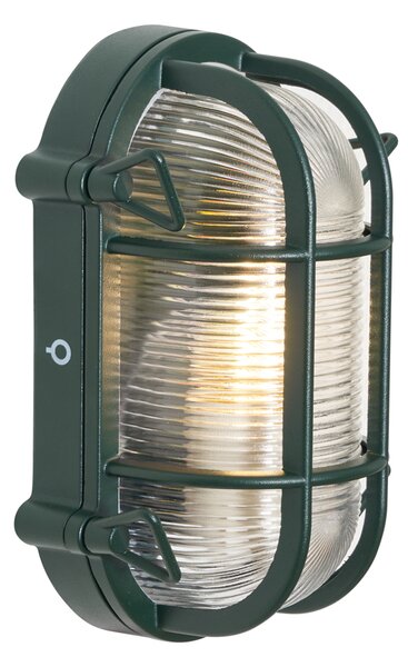 Zewnętrzna lampa ścienna i sufitowa ciemnozielona owalna IP44 - Noutica