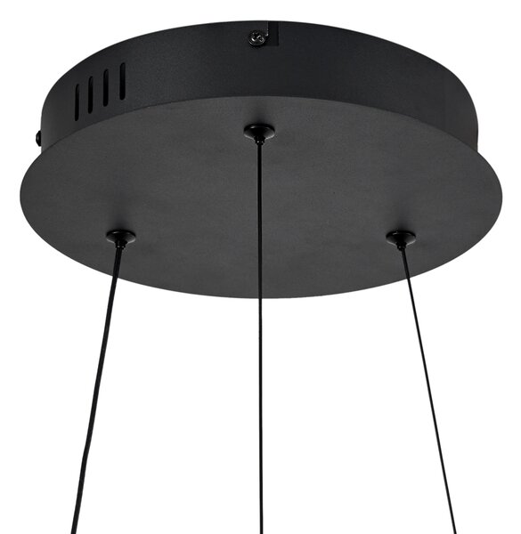 Nowoczesna lampa wisząca czarna 78 cm z LED z 3-stopniowym ściemnianiem - Żyrandol Anello