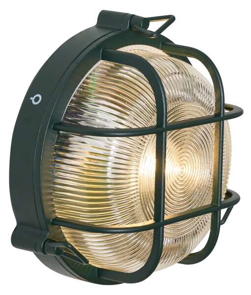 Zewnętrzna lampa ścienna i sufitowa ciemnozielona okrągła IP44 - Noutica