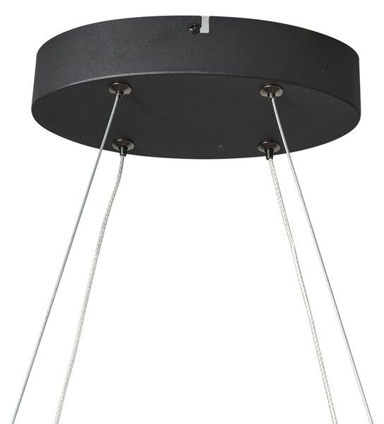 Designerska lampa wisząca czarna owalna 120 cm z LED z 3-stopniową regulacją ściemniania - Ovallo
