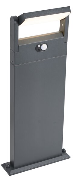 Zewnętrzna lampa słupkowa ciemnoszara z czujnikiem ruchu 60 cm IP54 Solarna - Judge