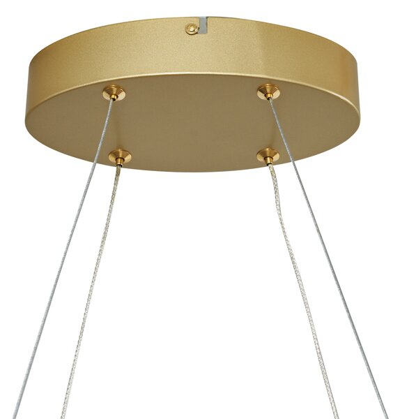 Designerska lampa wisząca mosiężna 120 cm z LED z 3-stopniowym ściemnianiem - Ovallo