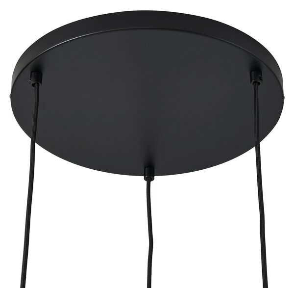 Retro Lampa Wisząca Czarna z Taupe 3-punktowa - Felt