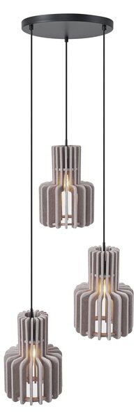 Retro Lampa Wisząca Czarna z Taupe 3-punktowa - Felt
