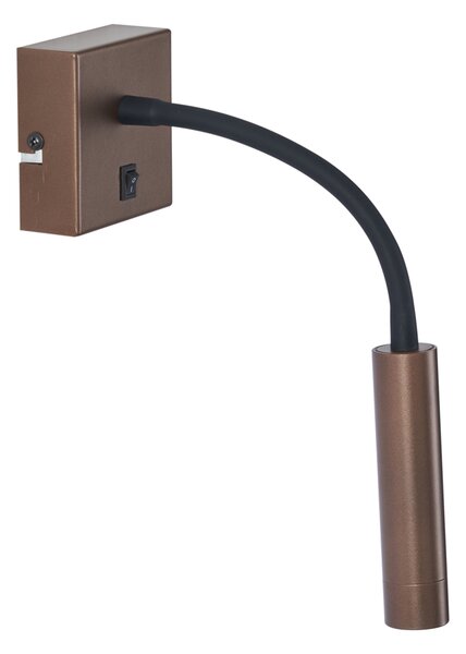 Nowoczesny kinkiet w kolorze brązu z portem USB-C - Gosna