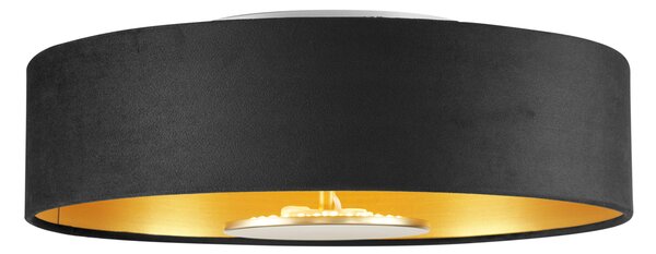 Nowoczesna lampa sufitowa czarny aksamit z LED z 3-stopniowym ściemnianiem - Bredow