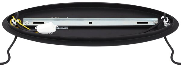 Designerska lampa wisząca czarna z dymionym szkłem owalna 5-punktowa - Mochan