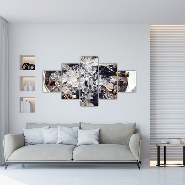 Obraz - szampan w lodzie (125x70 cm)