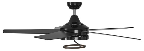 Czarny wentylator sufitowy 132 cm z LED i pilotem - Cool Anello