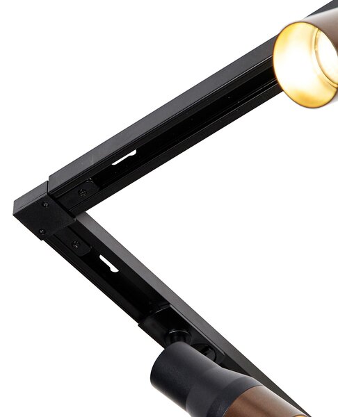 Nowoczesny system szynowy z 5 reflektorami czarny z ciemnym brązem 1-fazowy - Iconic Kohua