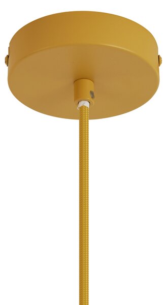 Retrowawa lampa wisząca musztardowożółta z matowym szkłem - Fedde
