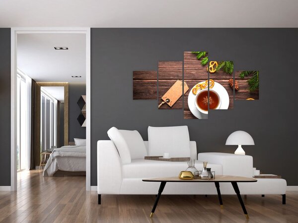 Obraz - kubek z dekoracjami (125x70 cm)