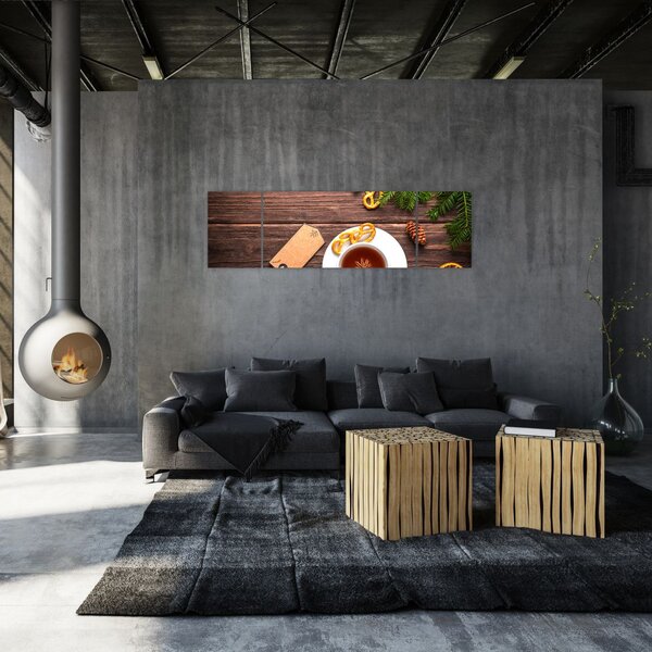 Obraz - kubek z dekoracjami (170x50 cm)