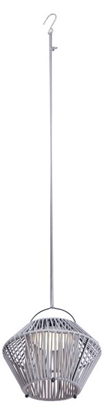 Lampa stołowa w stylu bohemy szara z LED, 3-stopniowy ściemniacz, IP54, ładowana solarnie - Duco