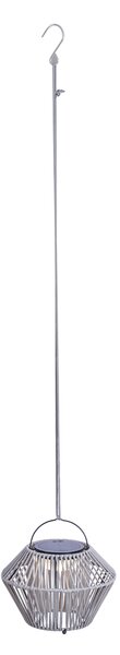 Lampa stołowa w stylu bohemy szara z LED, 3-stopniowy ściemniacz, IP54, ładowana solarnie - Duco
