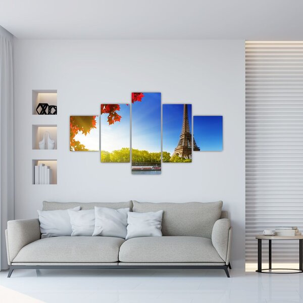 Obraz - jesień w Paryżu (125x70 cm)