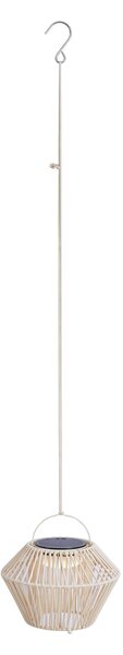 Lampa stołowa w stylu bohemy beżowa z LED, 3-stopniowy ściemniacz, IP54, ładowana solarnie - Duco