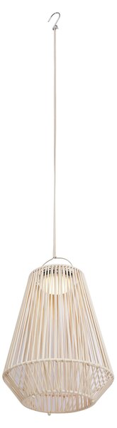 Lampa stołowa w stylu bohemy beżowa z LED, 3-stopniowy ściemniacz, IP54, ładowana solarnie - Duca