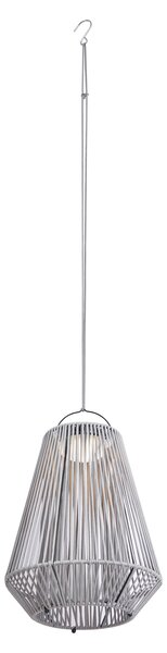 Lampa stołowa w stylu bohemy szara z LED, 3-stopniowa regulacja ściemniania IP54, ładowana solarnie - Duca