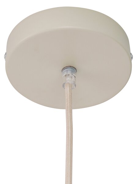 Lampa wisząca Japandi kremowa z lnianym abażurem - Aisha