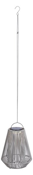 Lampa stołowa w stylu bohemy szara z LED, 3-stopniowa regulacja ściemniania IP54, ładowana solarnie - Duca