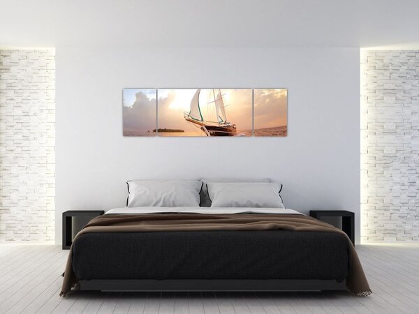 Obraz jachtu (170x50 cm)