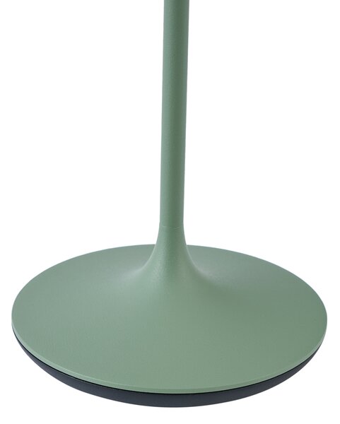 Lampa stołowa zielona z LED IP65, ładowalna ze stacją ładującą - Bass