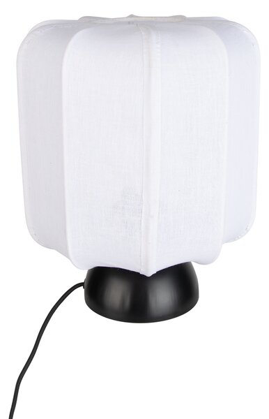 Lampa stołowa Japandi czarna z białym kloszem - Nori