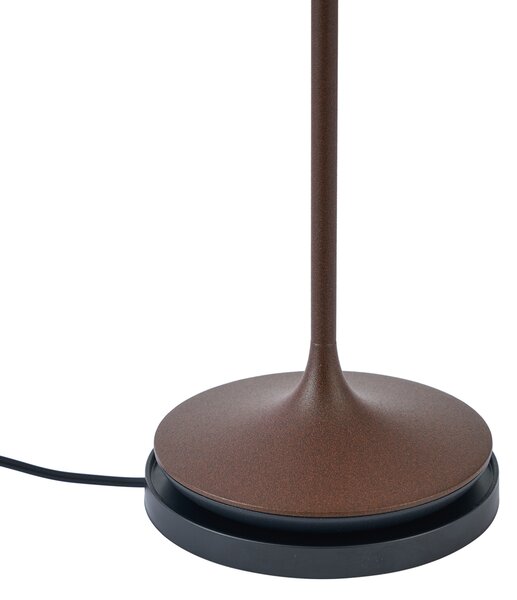 Lampa stołowa rdzawobrązowa z LED IP65, ładowalna ze stacją ładującą - Bass