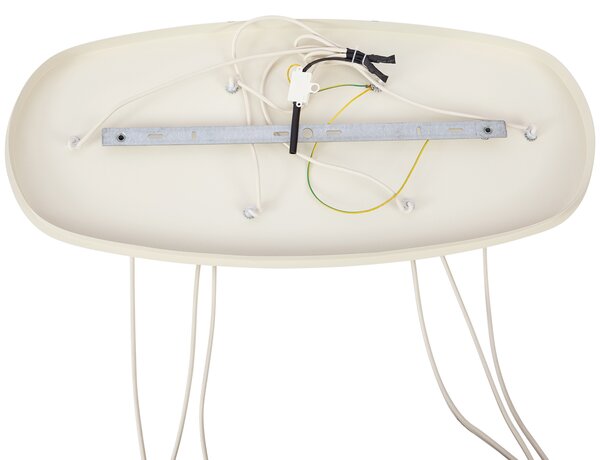 Lampa wisząca Japandi beżowa z materiałowymi kloszami 6-punktowa - Yente
