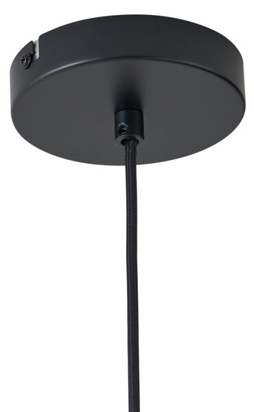 Retro Lampa Wisząca Czarna z Pomarańczowym Szkłem - Denise