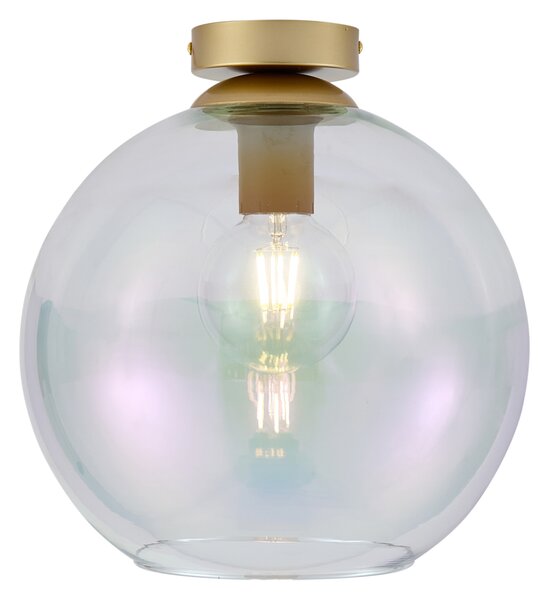 Lampa sufitowa Art Deco złota ze szkłem w kolorze tęczy - Sandra