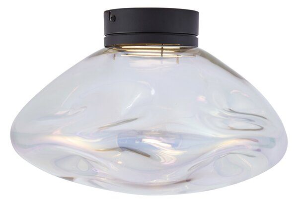 Designerska lampa sufitowa czarna z tęczowym szkłem - Gemma