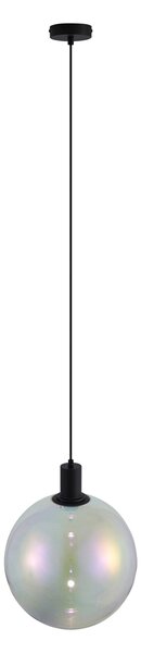 Designerska lampa wisząca czarna ze szkłem tęczowym 35 cm - Mallon