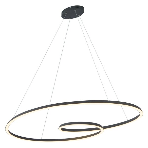 Skandynawska lampa wisząca czarna 110 cm z LED z 3-stopniową regulacją ściemniania - Circuit