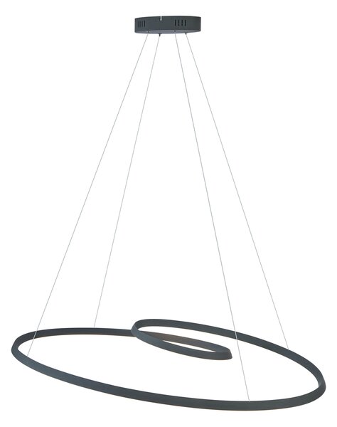 Skandynawska lampa wisząca czarna 110 cm z LED z 3-stopniową regulacją ściemniania - Circuit