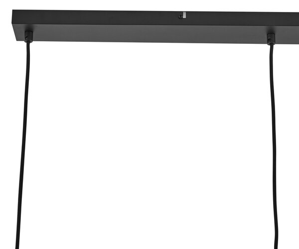 Designerska lampa wisząca czarna z tęczowym szkłem prostokątna 3-źródła światła - Mallon
