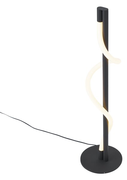Nowoczesna lampa stołowa czarna z wbudowaną diodą LED z 3-stopniową regulacją ściemniania - Twirl