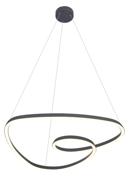 Skandynawska lampa wisząca czarna 72 cm z LED z 3-stopniową regulacją ściemniania - Circuit