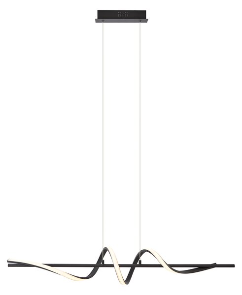 Designerska lampa wisząca czarna 110 cm z wbudowanymi diodami LED z 3-stopniową regulacją ściemniania - Wokkel
