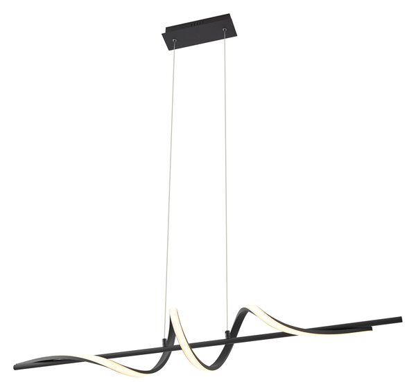Designerska lampa wisząca czarna 110 cm z wbudowanymi diodami LED z 3-stopniową regulacją ściemniania - Wokkel